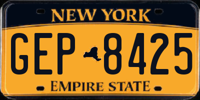 NY license plate GEP8425