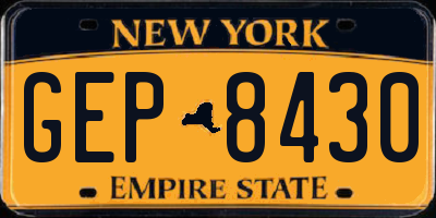 NY license plate GEP8430