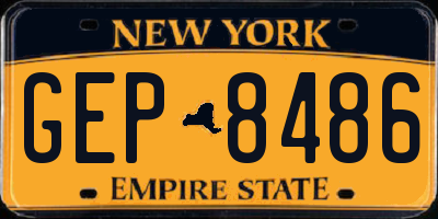 NY license plate GEP8486