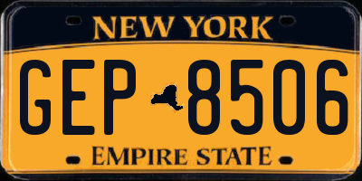 NY license plate GEP8506