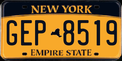 NY license plate GEP8519