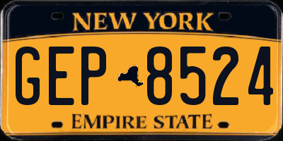 NY license plate GEP8524