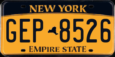 NY license plate GEP8526