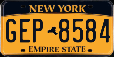 NY license plate GEP8584