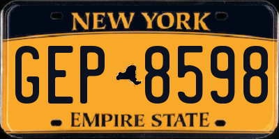 NY license plate GEP8598
