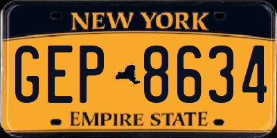 NY license plate GEP8634