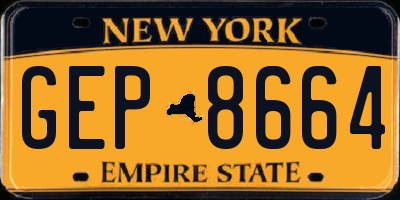 NY license plate GEP8664