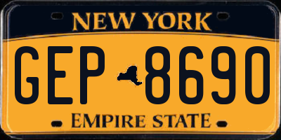 NY license plate GEP8690