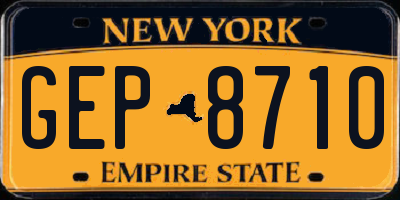 NY license plate GEP8710