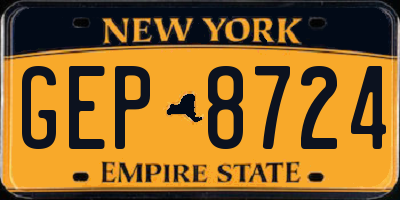NY license plate GEP8724