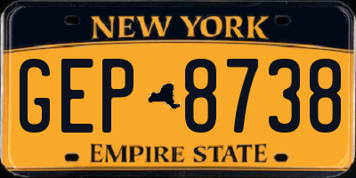 NY license plate GEP8738