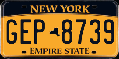 NY license plate GEP8739