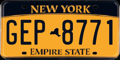 NY license plate GEP8771