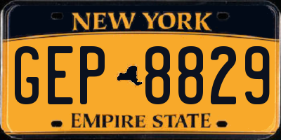 NY license plate GEP8829