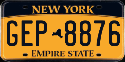 NY license plate GEP8876