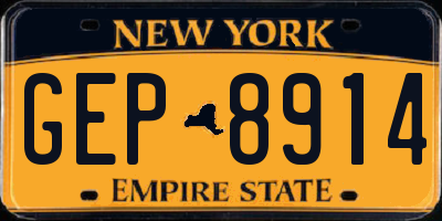 NY license plate GEP8914