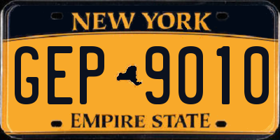 NY license plate GEP9010
