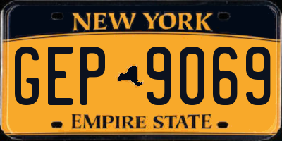 NY license plate GEP9069