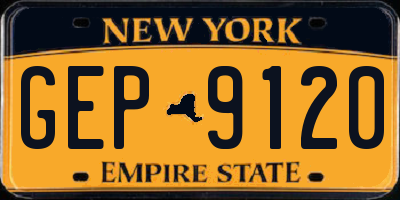 NY license plate GEP9120