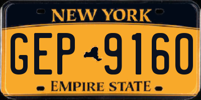 NY license plate GEP9160