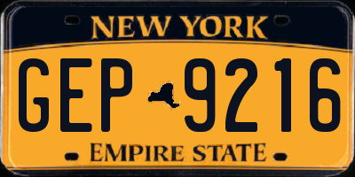 NY license plate GEP9216