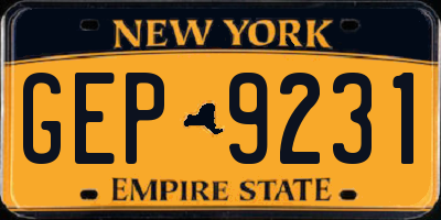 NY license plate GEP9231