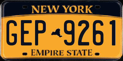 NY license plate GEP9261