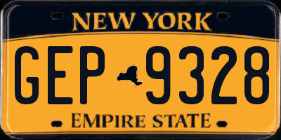 NY license plate GEP9328