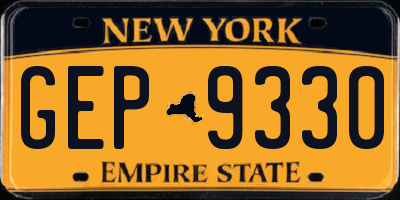 NY license plate GEP9330