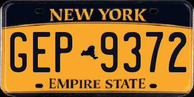 NY license plate GEP9372