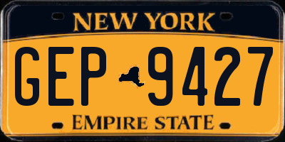 NY license plate GEP9427