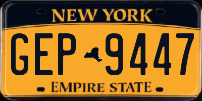 NY license plate GEP9447