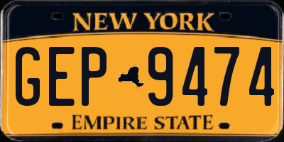 NY license plate GEP9474
