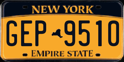 NY license plate GEP9510