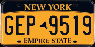 NY license plate GEP9519