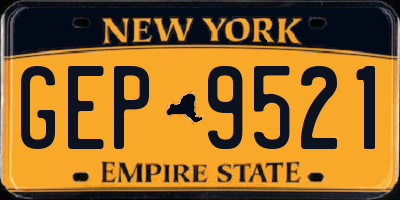 NY license plate GEP9521