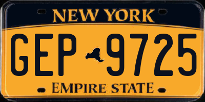 NY license plate GEP9725