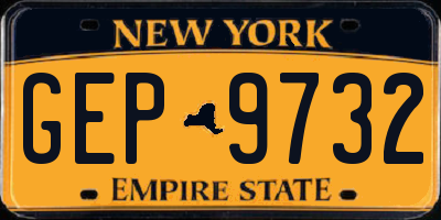 NY license plate GEP9732