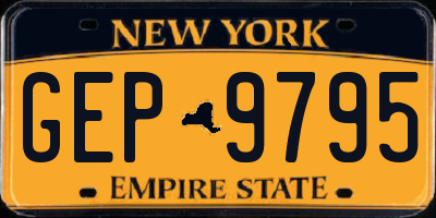 NY license plate GEP9795