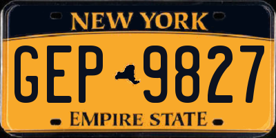 NY license plate GEP9827
