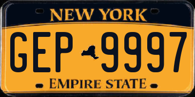 NY license plate GEP9997