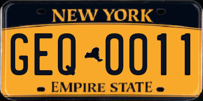 NY license plate GEQ0011