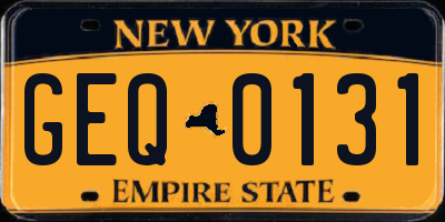 NY license plate GEQ0131