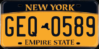 NY license plate GEQ0589