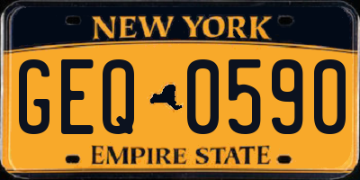 NY license plate GEQ0590
