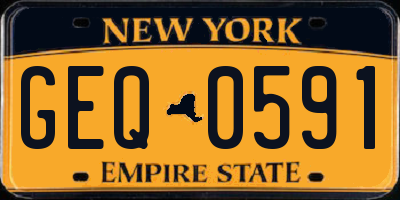 NY license plate GEQ0591