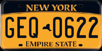 NY license plate GEQ0622