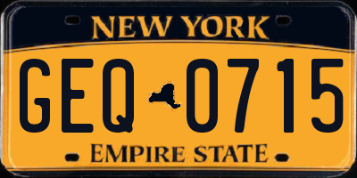 NY license plate GEQ0715