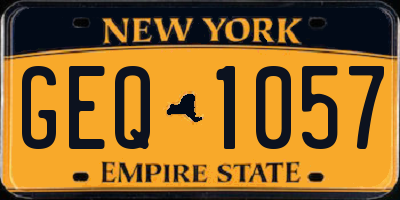 NY license plate GEQ1057