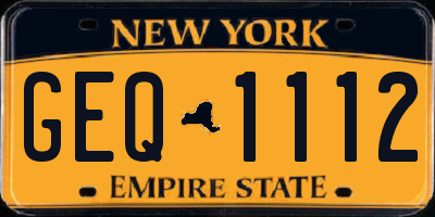 NY license plate GEQ1112